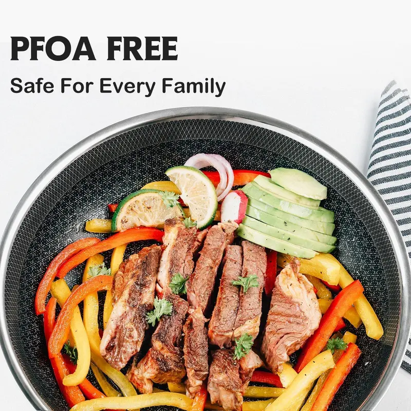 10-Piece Non-Stick Cookware Set, Hybrid Stainless Steel Pots & Pans, Induction Compatible, PFOA Free