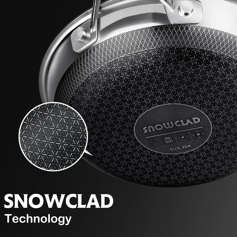 10-Piece Non-Stick Cookware Set, Hybrid Stainless Steel Pots & Pans, Induction Compatible, PFOA Free